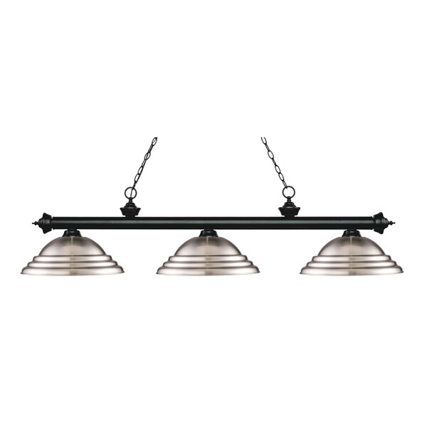Z-Lite Riviera 3 Light Billiard Light, Matte Black & Brushed Nickel 200-3MB-SBN - main